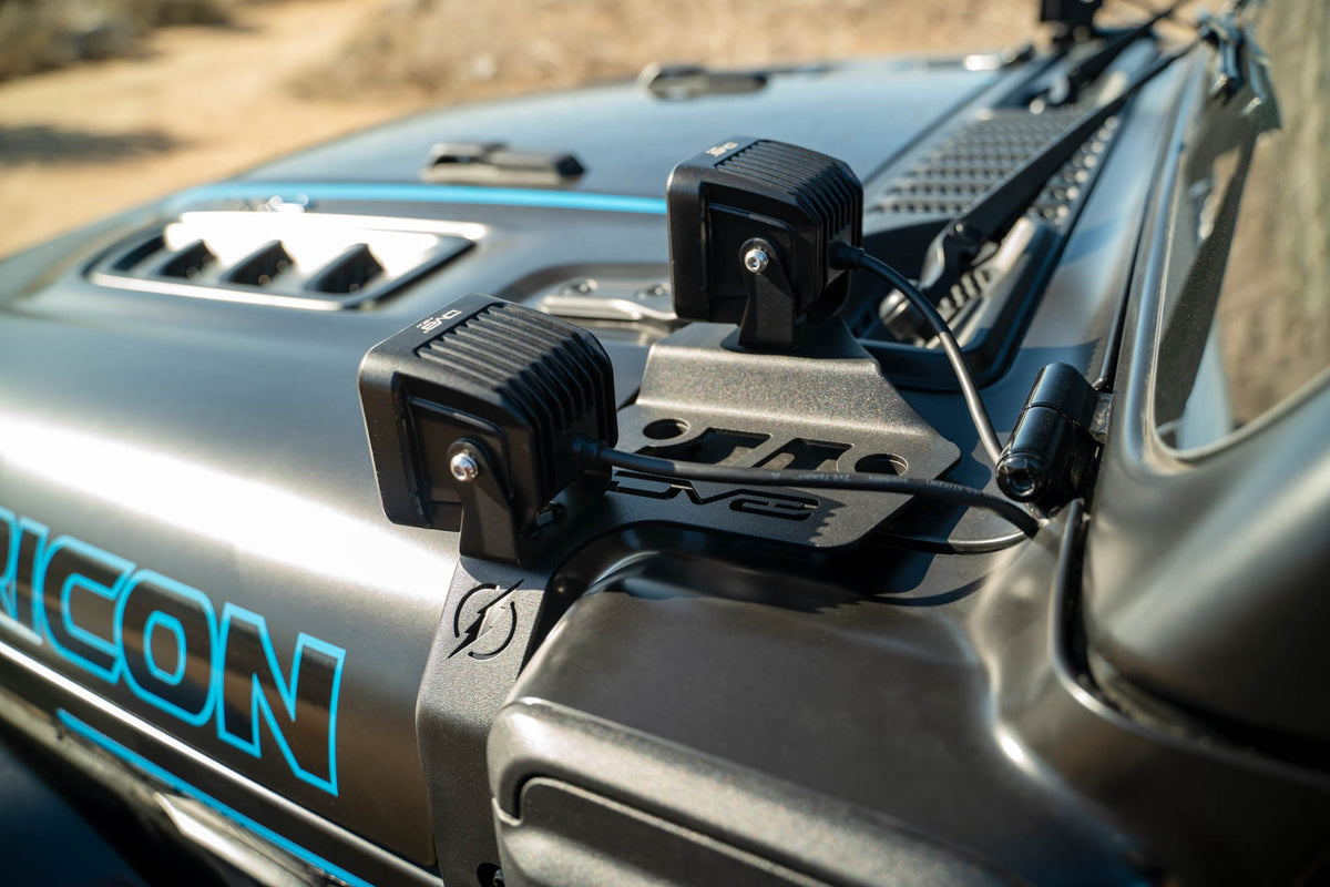 DV8 Offroad - 2021-2026 Jeep Wrangler JL 4xe | Dual Light Pod Mounts - LBJL-12