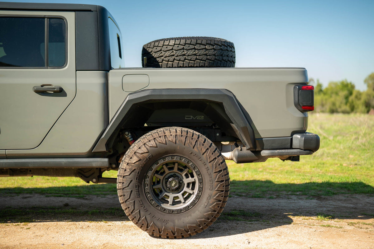 DV8 Offroad - 2020-2025 Jeep Gladiator JT Adjustable In-Bed Spare Tire Carrier - TCGL-03