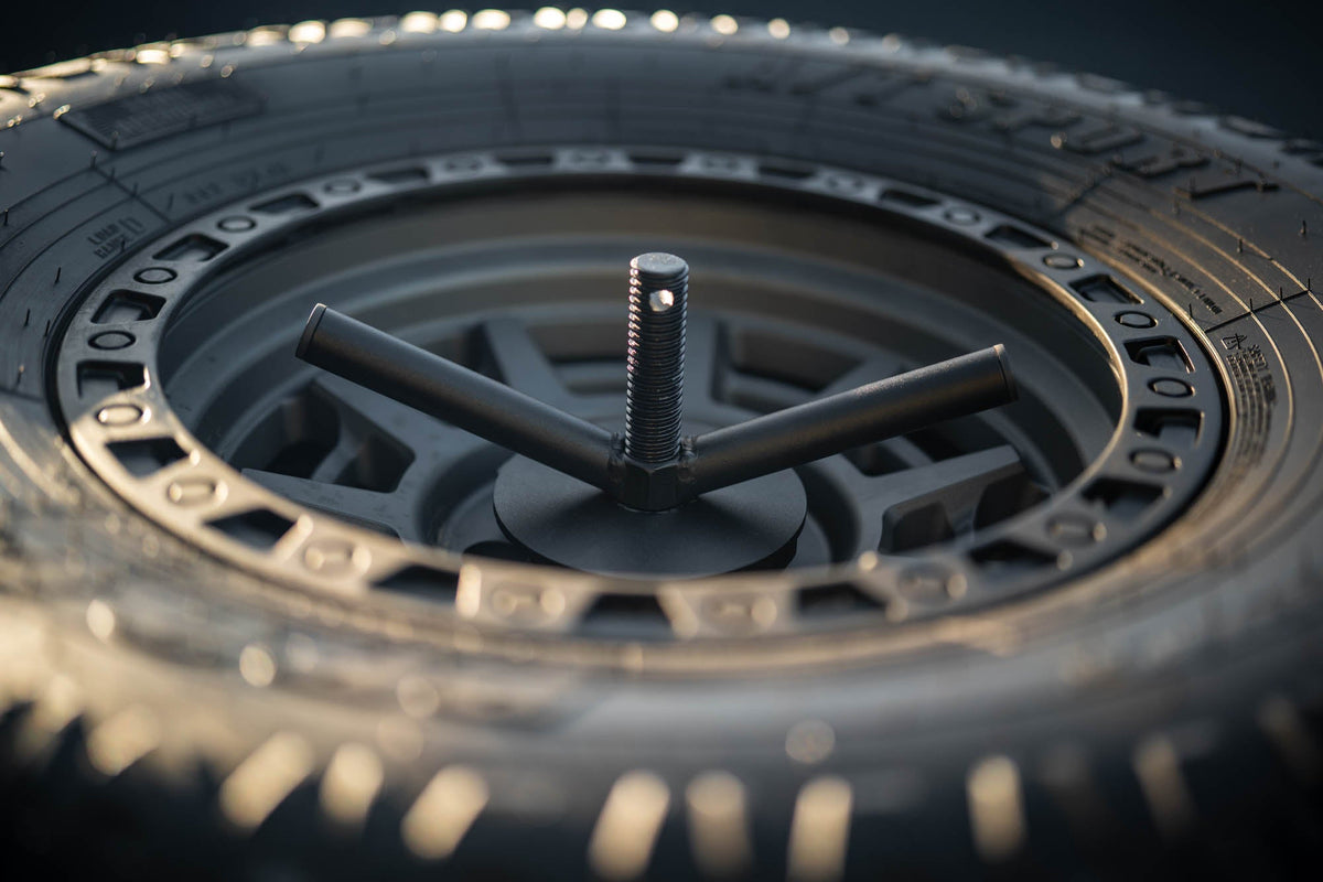 DV8 Offroad - 2020-2025 Jeep Gladiator JT Adjustable In-Bed Spare Tire Carrier - TCGL-03