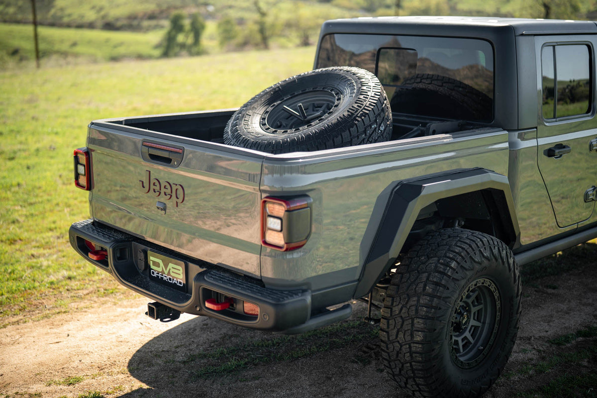 DV8 Offroad - 2020-2025 Jeep Gladiator JT Adjustable In-Bed Spare Tire Carrier - TCGL-03