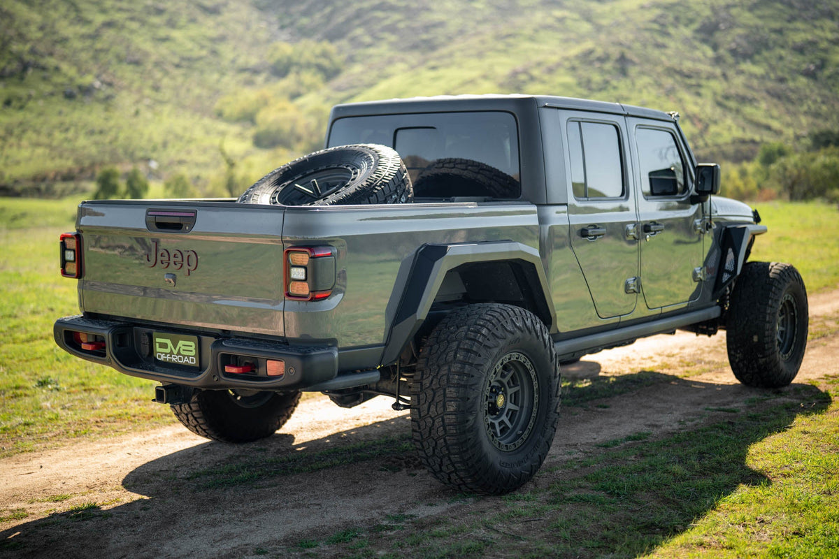 DV8 Offroad - 2020-2025 Jeep Gladiator JT Adjustable In-Bed Spare Tire Carrier - TCGL-03