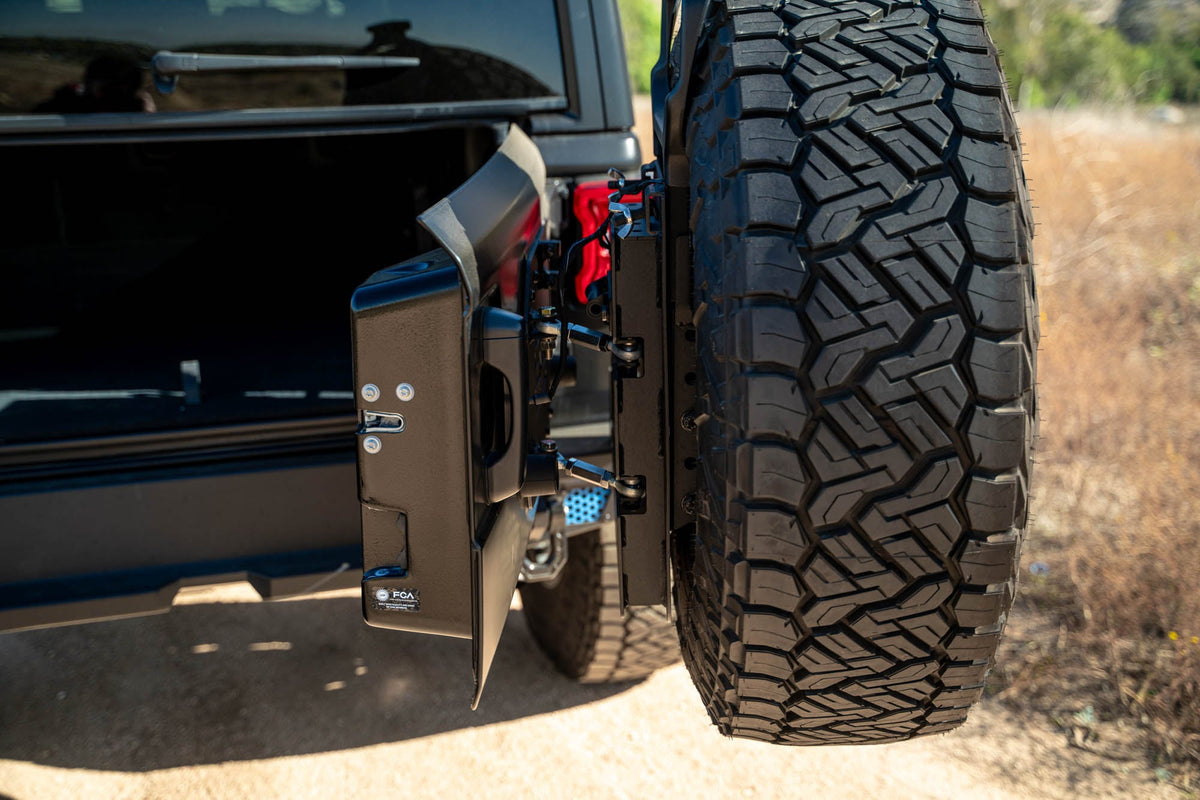 DV8 Offroad - 2018-2026 Jeep Wrangler JL | MTO Series Bumper Spare Tire Swing Gate - TCJL-13