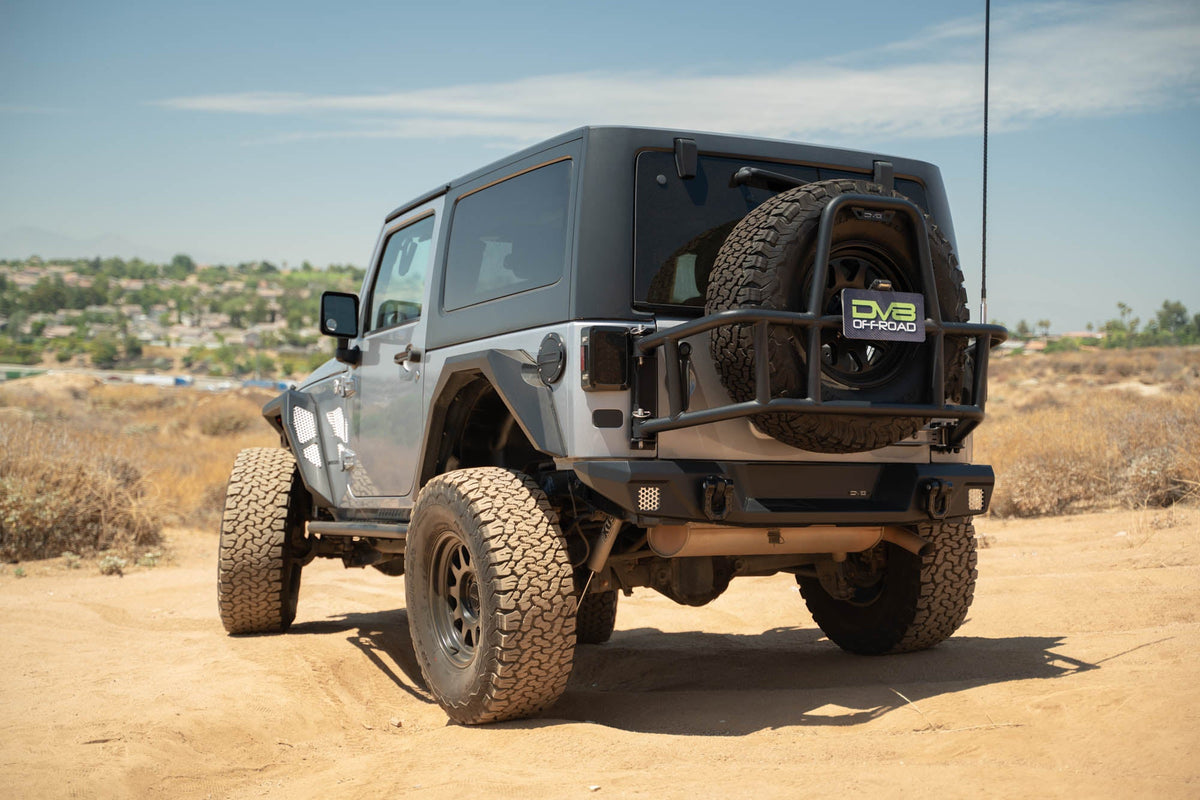 DV8 Offroad - 2007-2018 Jeep Wrangler JK | Body Mounted Tire Carrier - TCJK-14