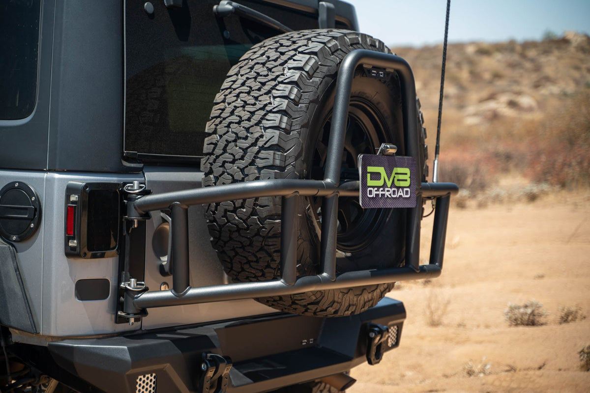 DV8 Offroad - 2007-2018 Jeep Wrangler JK | Body Mounted Tire Carrier - TCJK-14