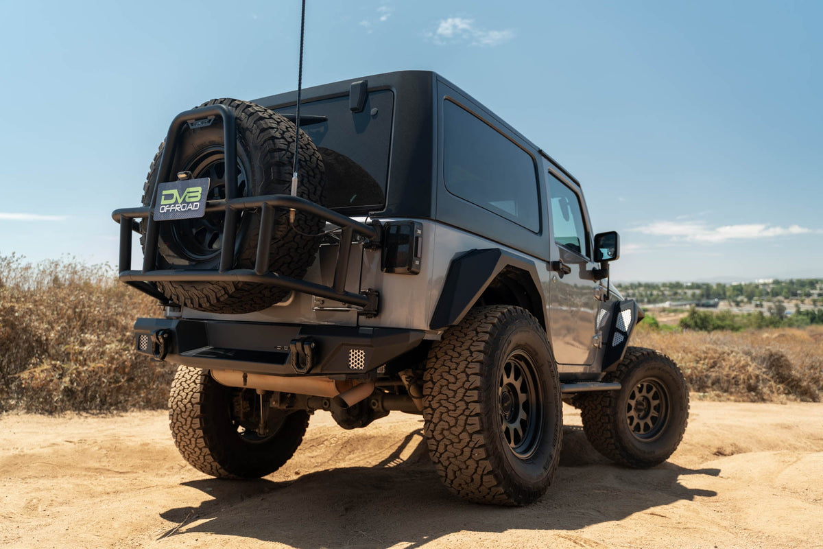 DV8 Offroad - 2007-2018 Jeep Wrangler JK | Body Mounted Tire Carrier - TCJK-14