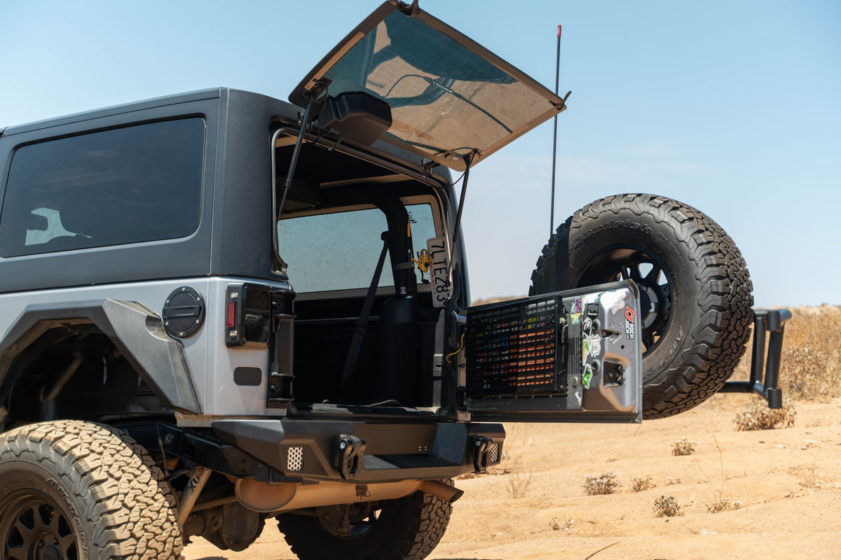 DV8 Offroad - 2007-2018 Jeep Wrangler JK | Body Mounted Tire Carrier - TCJK-14