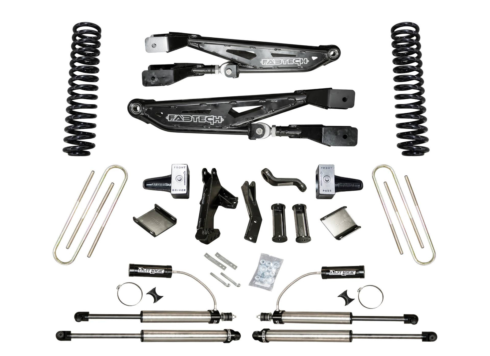 6″ FTS-X Radius Arm System w/ Front Dirt Logic 2.25 Resi Shocks & Rear Dirt Logic Shocks – K2434DL