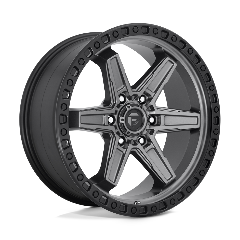 Fuel Off-Road Aluminum Wheels 20X9 Kicker D698 Matte Gunmetal Black Bead Ring