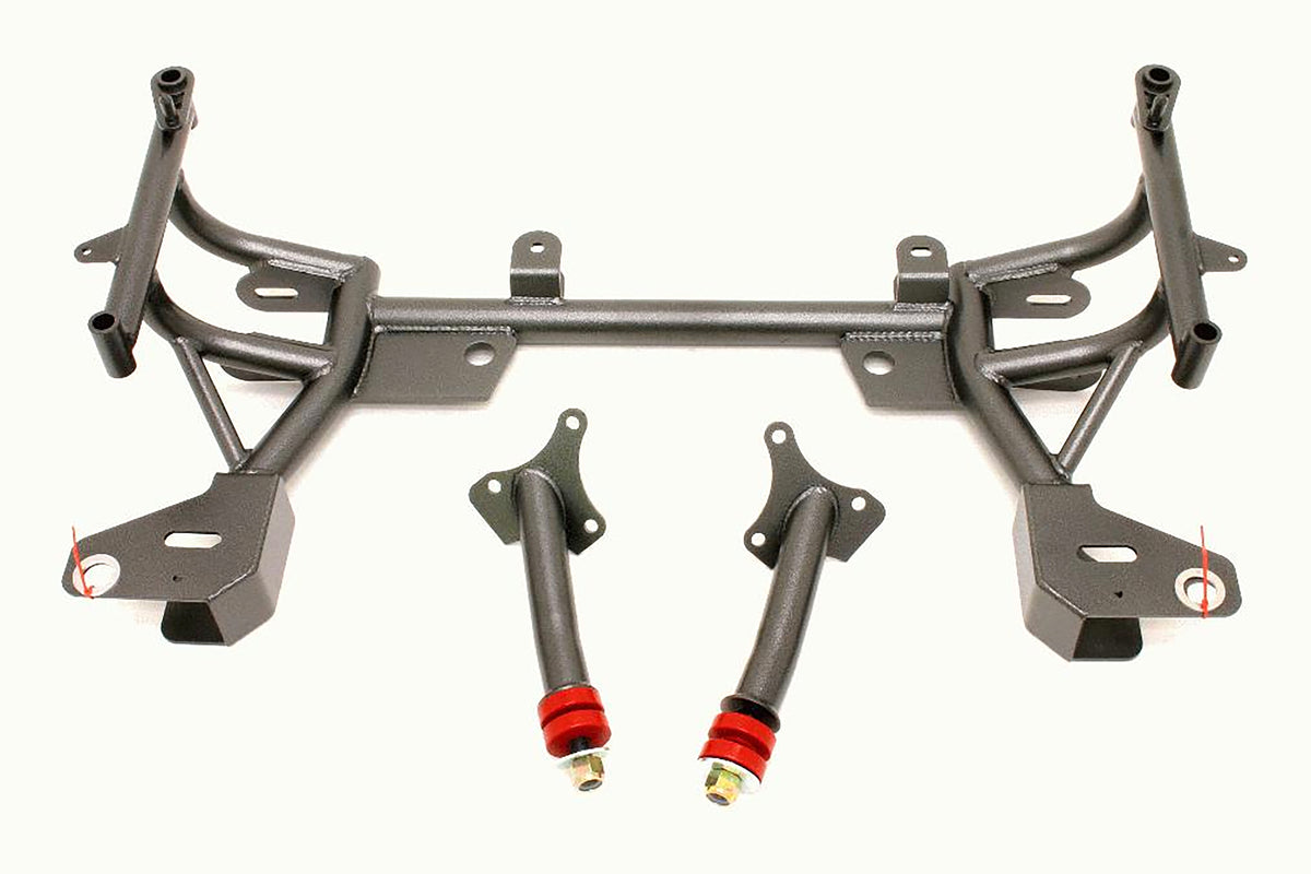 BMR 93-02 F-Body K-Member w/ Turbo SBC/BBC Motor Mounts and STD. Rack Mounts - Black Hammertone - KM015H