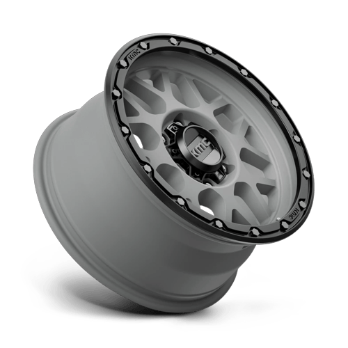 KMC Km535 Grenade Off-Road 17X9 6X139.7 -12MM Matte Gray W/ Matte Black Lip