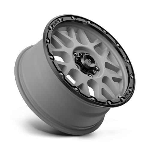 KMC Km535 Grenade Off-Road 18X8.5 5X120 +35MM Matte Gray W/ Matte Black Lip