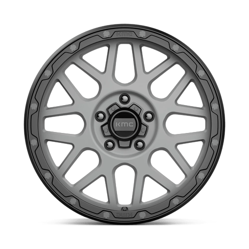 KMC Km535 Grenade Off-Road 18X8.5 5X120 +35MM Matte Gray W/ Matte Black Lip