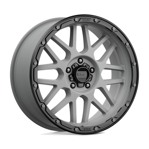 KMC Km535 Grenade Off-Road 20X9 5X127 +18MM Matte Gray W/ Matte Black Lip