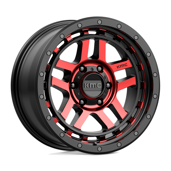 KMC Km540 Recon 18X8.5 6X139.7 +0MM Gloss Black Mach W/ Red Tint