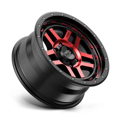 KMC Km540 Recon 18X8.5 6X139.7 +0MM Gloss Black Mach W/ Red Tint