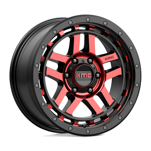 KMC Km540 Recon 18X8.5 6X139.7 +18MM Gloss Black Mach W/ Red Tint