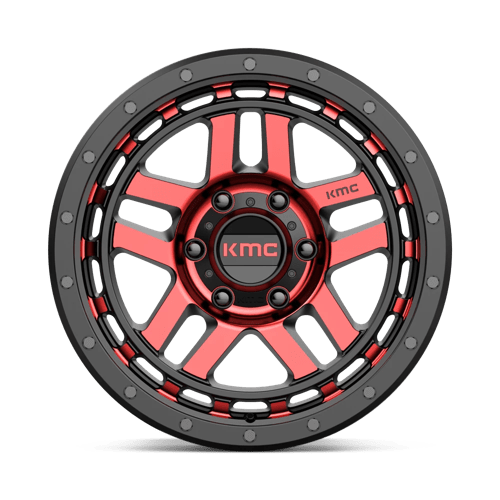 KMC Km540 Recon 17X8.5 6X139.7 +18MM Gloss Black Mach W/ Red Tint