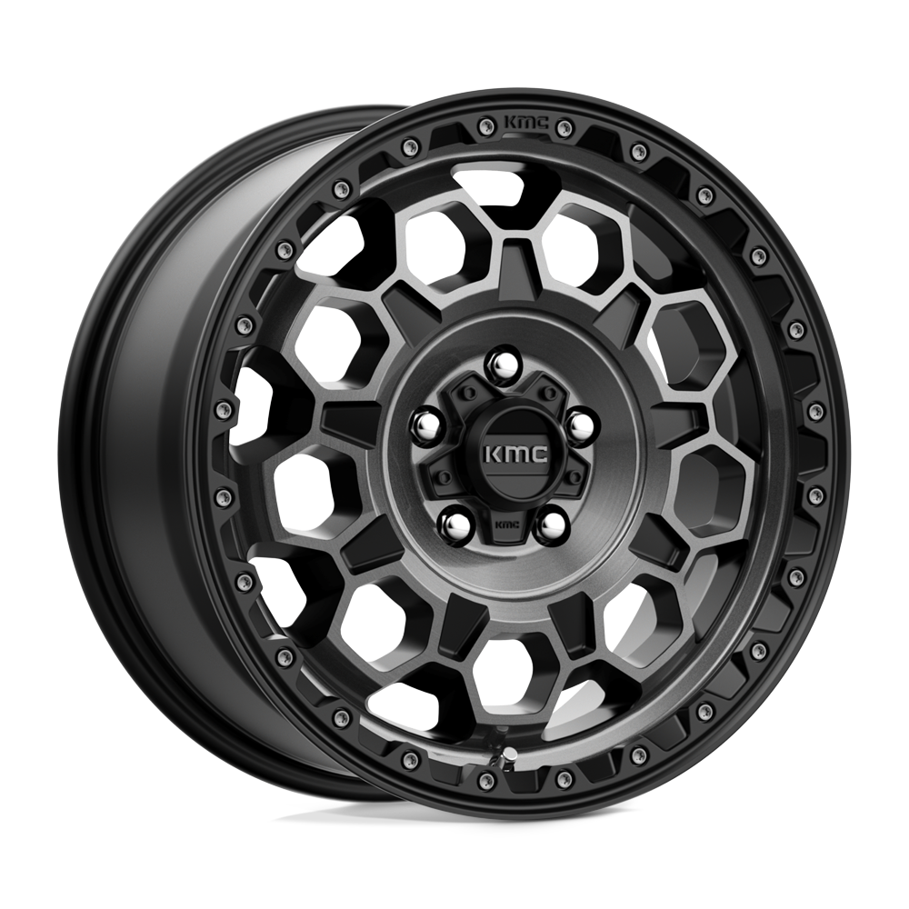 KMC Km545 Trek 17X8 6X139.7 +20MM Satin Black W/ Gray Tint