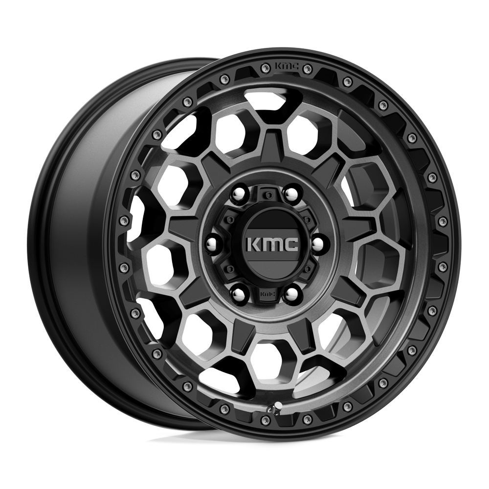 KMC Km545 Trek 17X9 6X139.7 +18MM Satin Black W/ Gray Tint