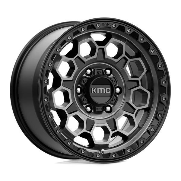 KMC Km545 Trek 17X9 6X139.7 +18MM Satin Black W/ Gray Tint