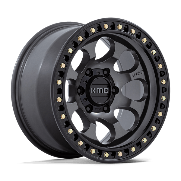 KMC Km550 Riot Sbl 17X9 5X127 -12MM Anthracite W/ Satin Black Lip