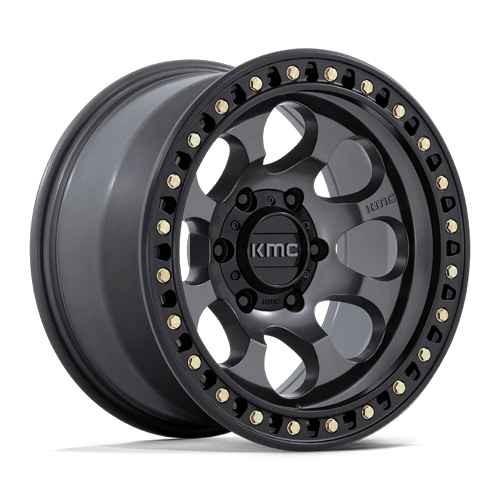 KMC Km550 Riot Sbl 17X9 5X127 -12MM Anthracite W/ Satin Black Lip
