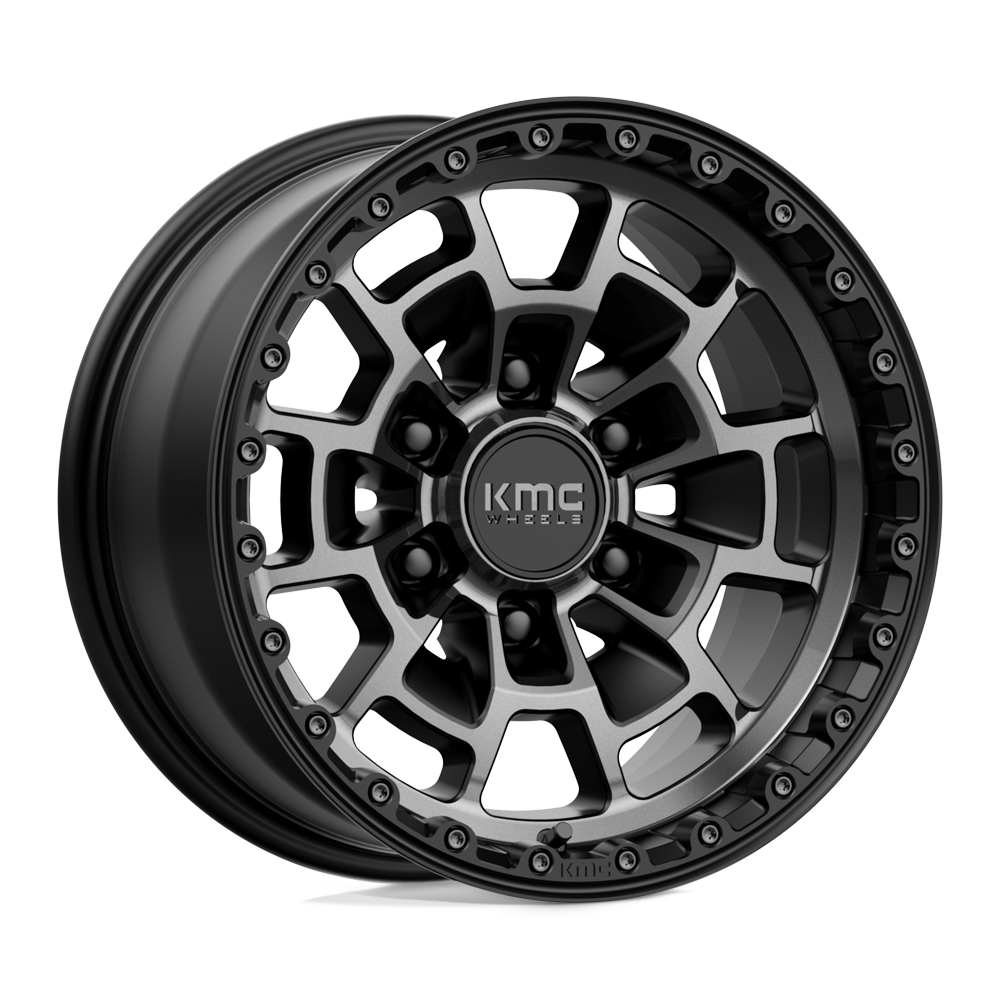 KMC Km718 Summit 16X8 6X139.7 +0MM Satin Black W/ Gray Tint