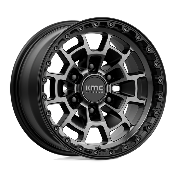 KMC Km718 Summit 16X8 6X139.7 +0MM Satin Black W/ Gray Tint