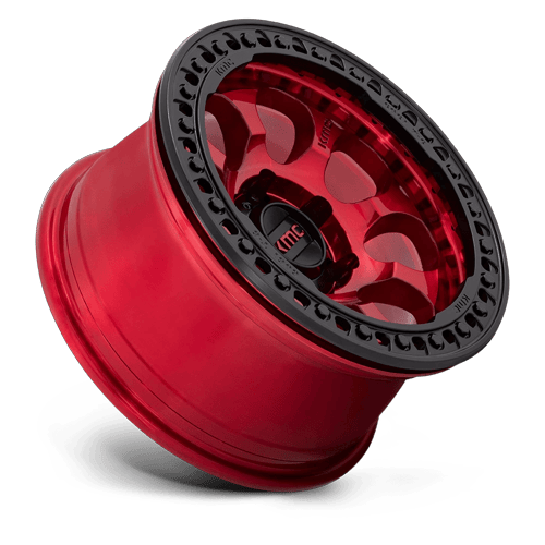 KMC Km237 Riot Beadlock 17X8.5 6X135 +0MM Candy Red W/ Satin Black Ring