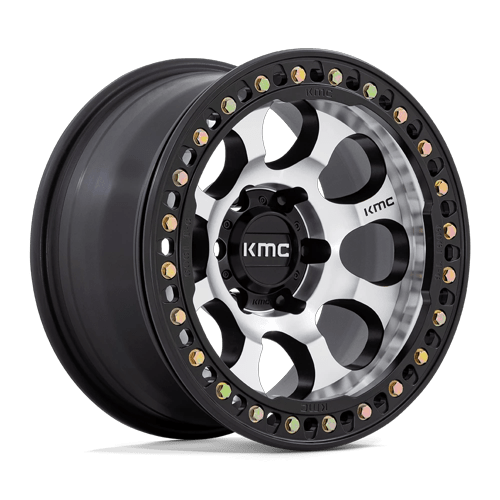 KMC Km237 Riot Beadlock 17X9 5X127 -38MM Mach Satin Black Window & Ring