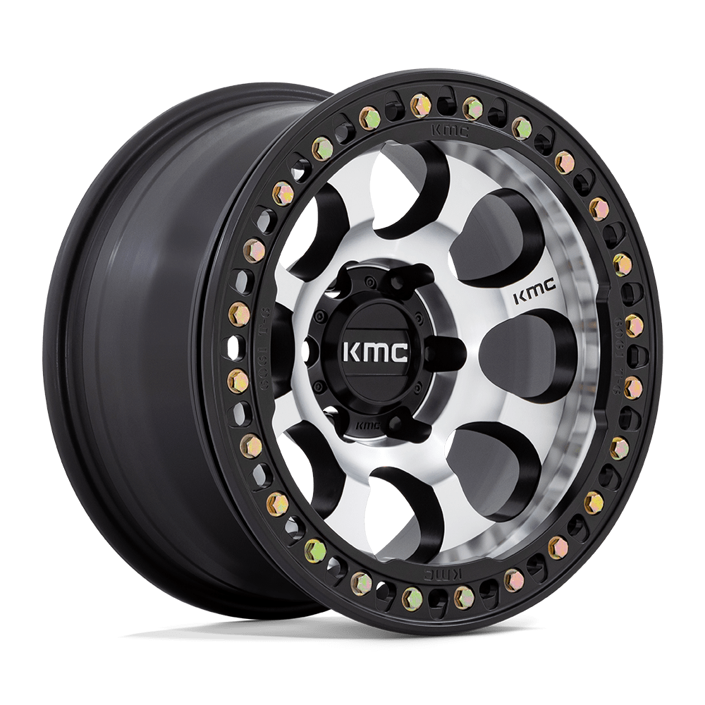 KMC Km237 Riot Beadlock 17X8.5 5X127 +0MM Mach Satin Black Window & Ring