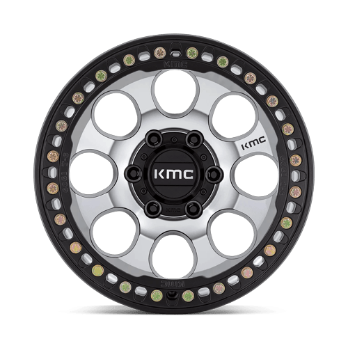 KMC Km237 Riot Beadlock 17X8.5 BLANK +0MM Mach Satin Black Window & Ring