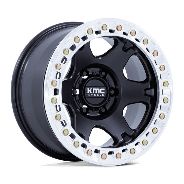 KMC Km238 Vi Beadlock 17X9 BLANK -12MM Satin Black W/ Machined Ring