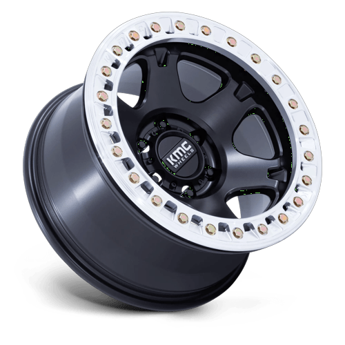 KMC Km238 Vi Beadlock 17X9 6X139.7 -38MM Satin Black W/ Machined Ring