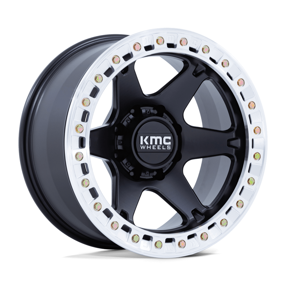 KMC Km238 Vi Beadlock 20X10 8X165.1 -48MM Satin Black W/ Machined Ring