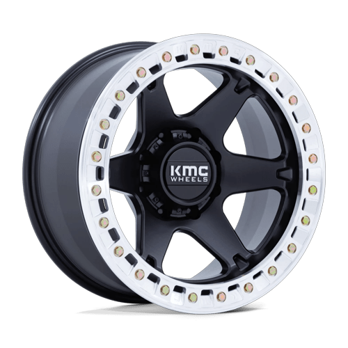 KMC Km238 Vi Beadlock 20X10 BLANK -48MM Satin Black W/ Machined Ring