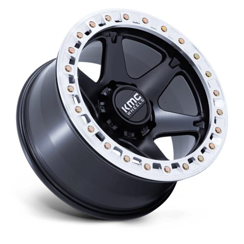KMC Km238 Vi Beadlock 20X10 BLANK -48MM Satin Black W/ Machined Ring