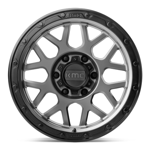 KMC Km535 Grenade Off-Road 17X9 6X139.7 -12MM Matte Gray W/ Matte Black Lip