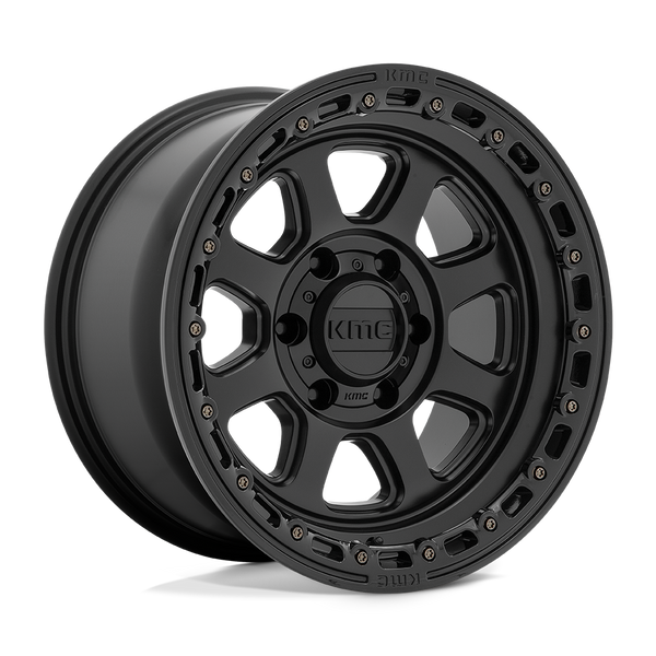KMC Km548 Chase 20X9 5X127 +0MM Satin Black W/ Gloss Black Lip