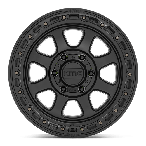 KMC Km548 Chase 17X9 6X139.7 +0MM Satin Black W/ Gloss Black Lip
