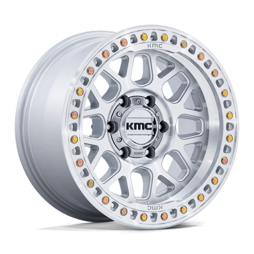 KMC Km549 Grs 17X8.5 6X139.7 +0MM Gloss Silver W/ Machined Face