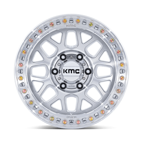 KMC Km549 Grs 20X9 6X139.7 +18MM Gloss Silver W/ Machined Face