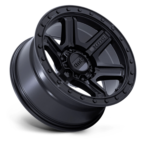 KMC Km551 Outrun 17X8.5 5X127 -10MM Matte Black W/ Gloss Black Lip