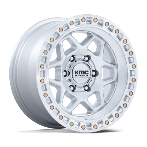 KMC Km553 Torx 17X8.5 6X139.7 +0MM Gloss Silver W/ Machined Face