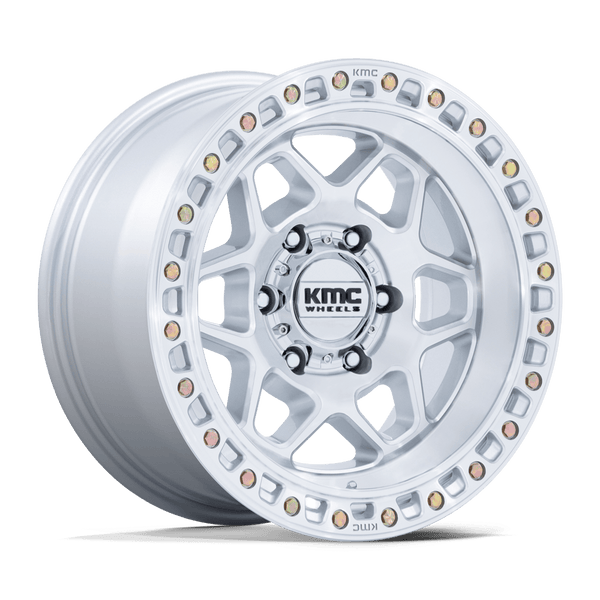 KMC Km553 Torx 17X8.5 6X139.7 +0MM Gloss Silver W/ Machined Face