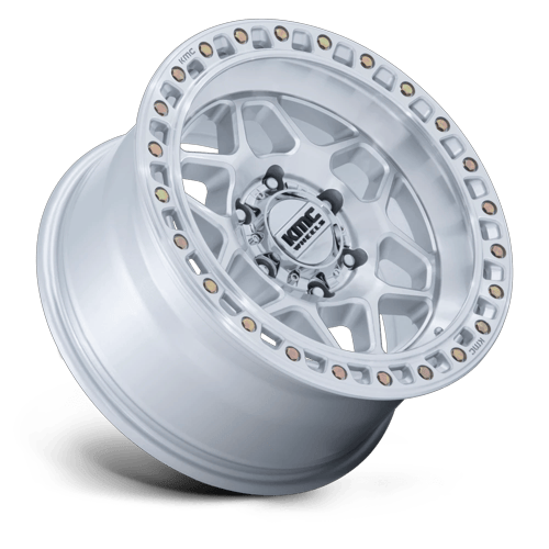 KMC Km553 Torx 17X9 6X139.7 -12MM Gloss Silver W/ Machined Face