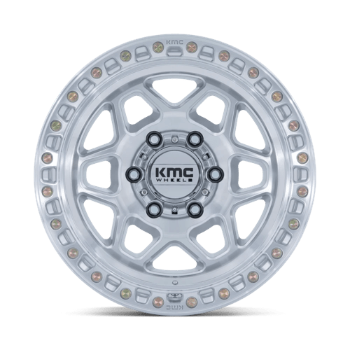 KMC Km553 Torx 17X9 5X127 -12MM Gloss Silver W/ Machined Face