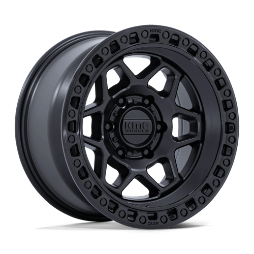 KMC Km553 Torx 17X8.5 5X127 +0MM Matte Black W/ Gloss Black Lip