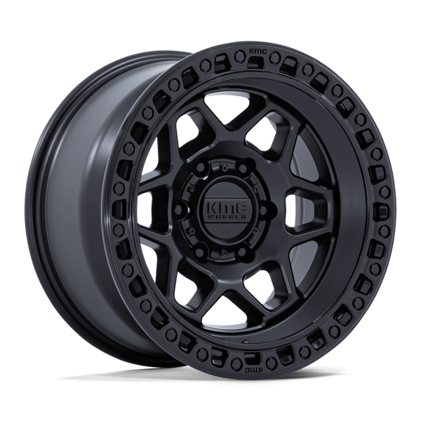 KMC Km553 Torx 17X8.5 6X139.7 +25MM Matte Black W/ Gloss Black Lip