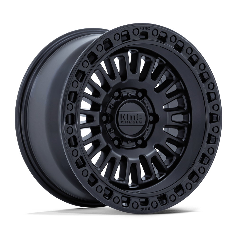 KMC Km554 Aztec 17X8.5 6X120 +25MM Matte Black W/ Gloss Black Lip